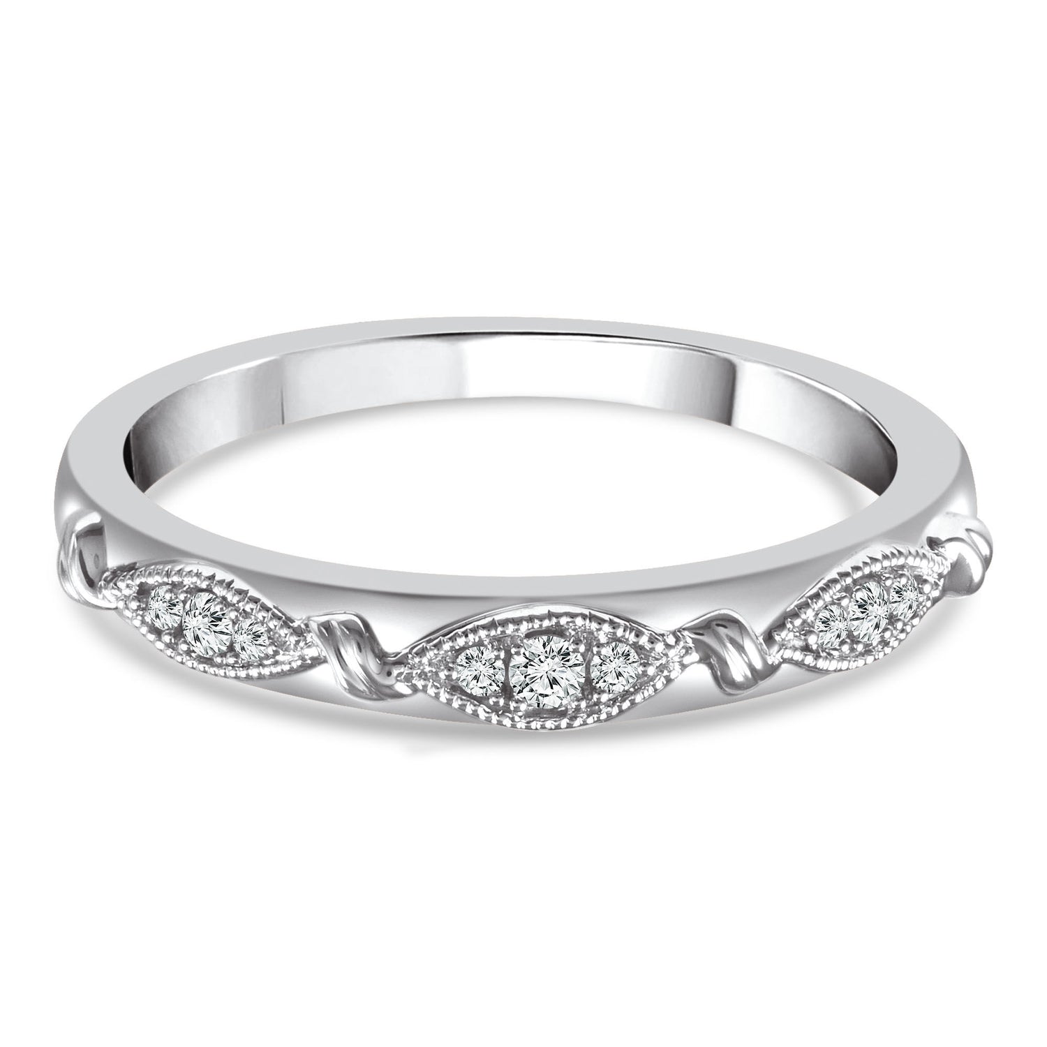 Diamond Accent Band in 10K White Gold