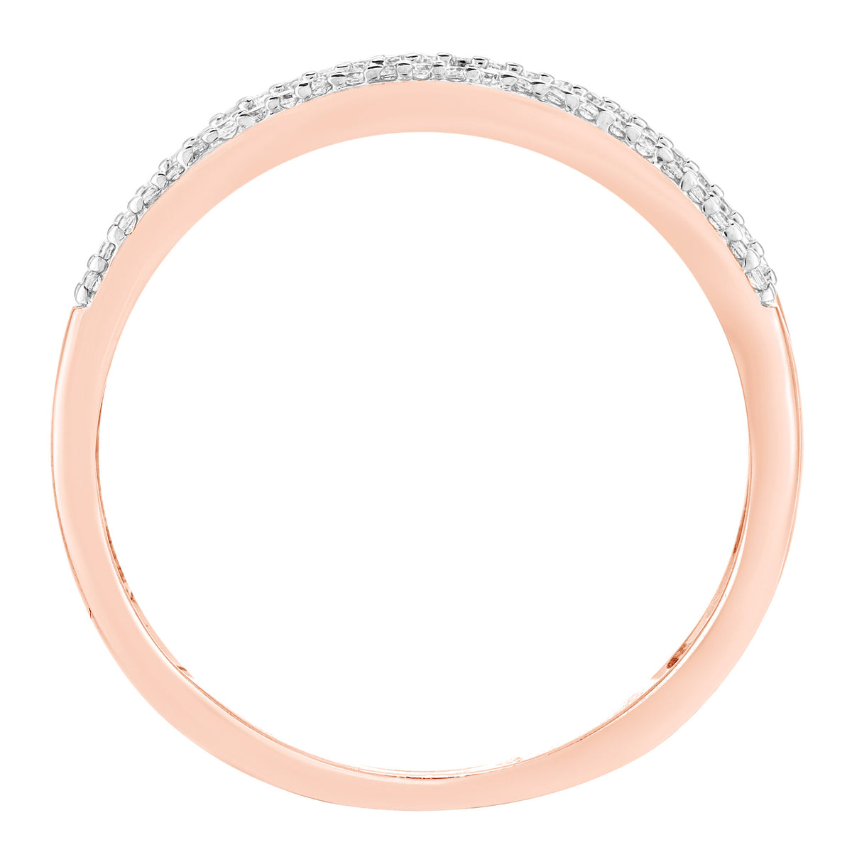 Multi-Row Diamond Wedding Band in 10K Rose Gold (1/4 ct. tw.)