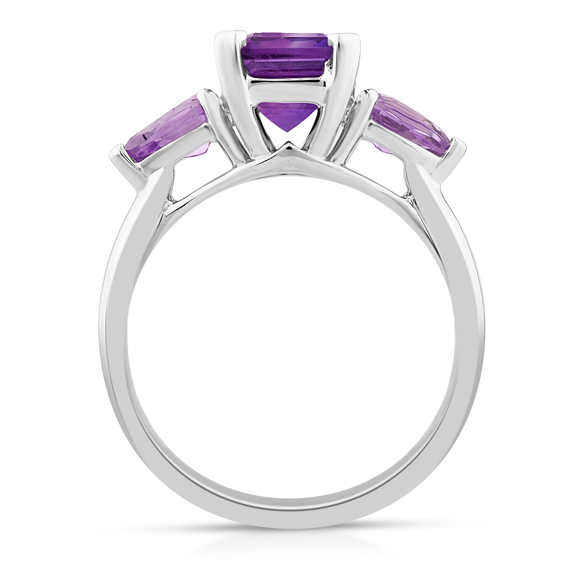 Amethyst Ring in 10K White Gold