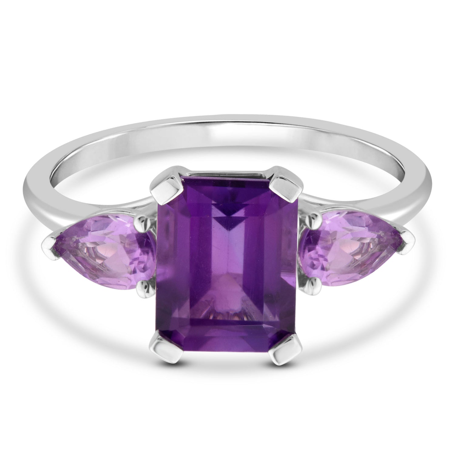 Amethyst Ring in 10K White Gold