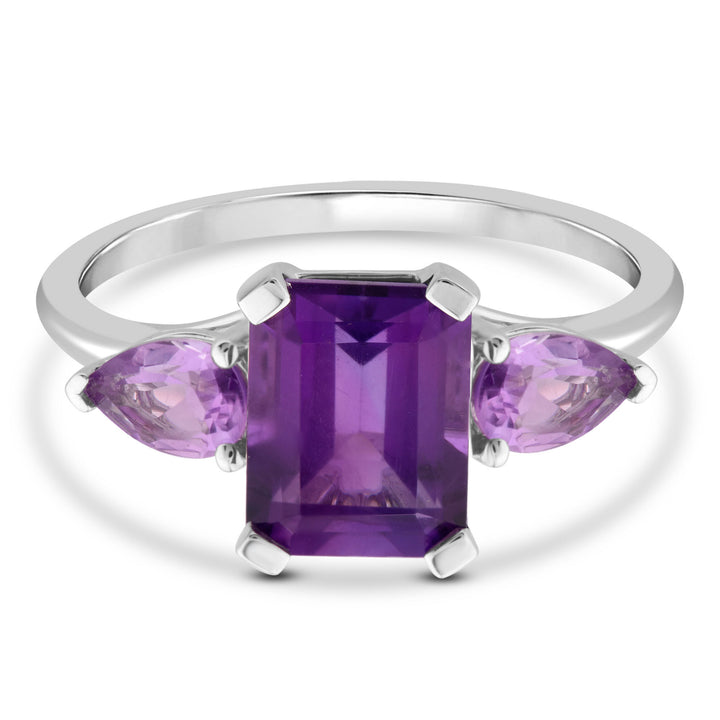 Amethyst Ring in 10K White Gold