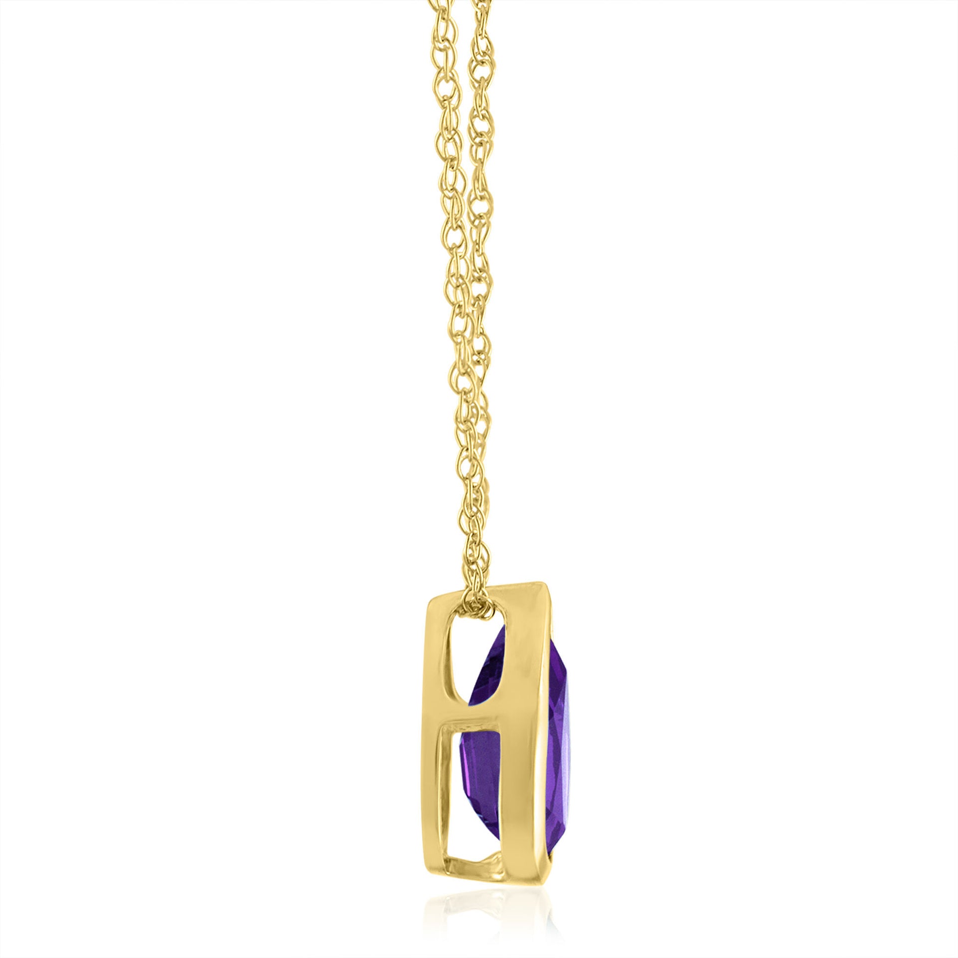 Amethyst Birthstone Pendant in 10K Yellow Gold