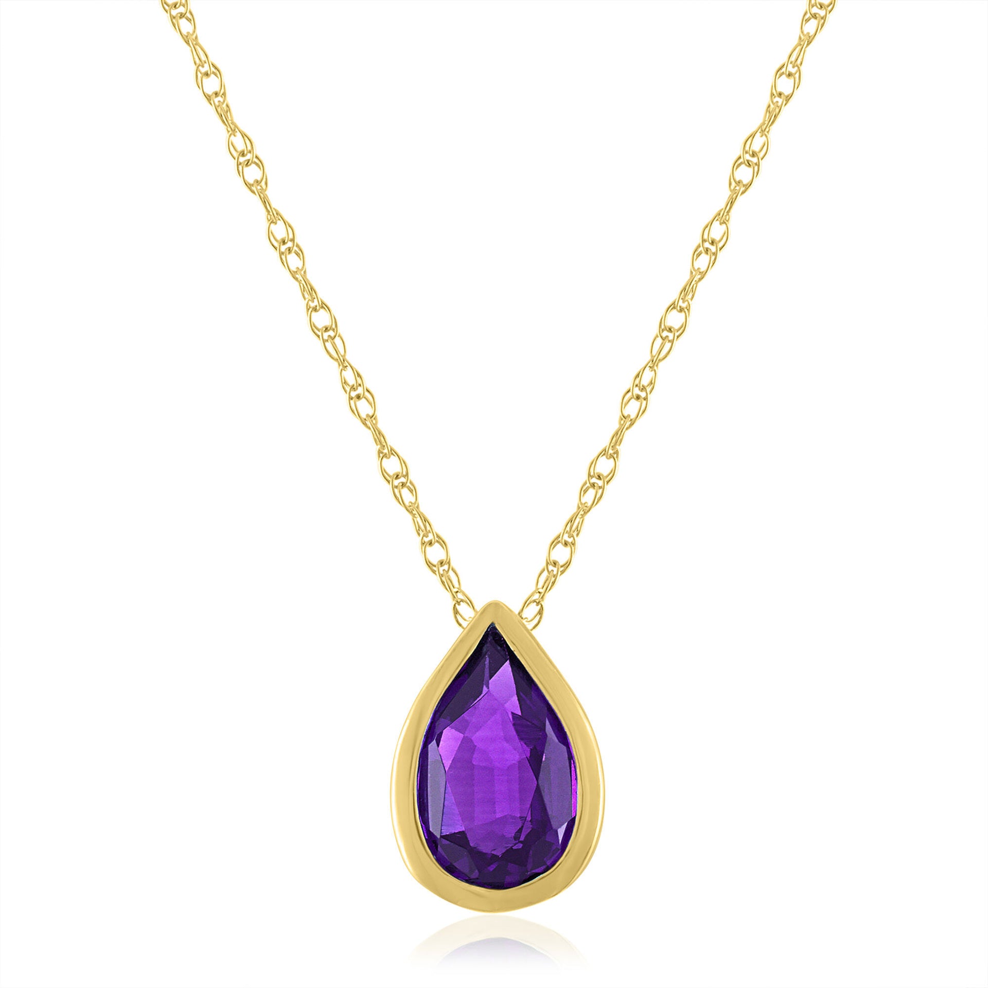 Amethyst Birthstone Pendant in 10K Yellow Gold