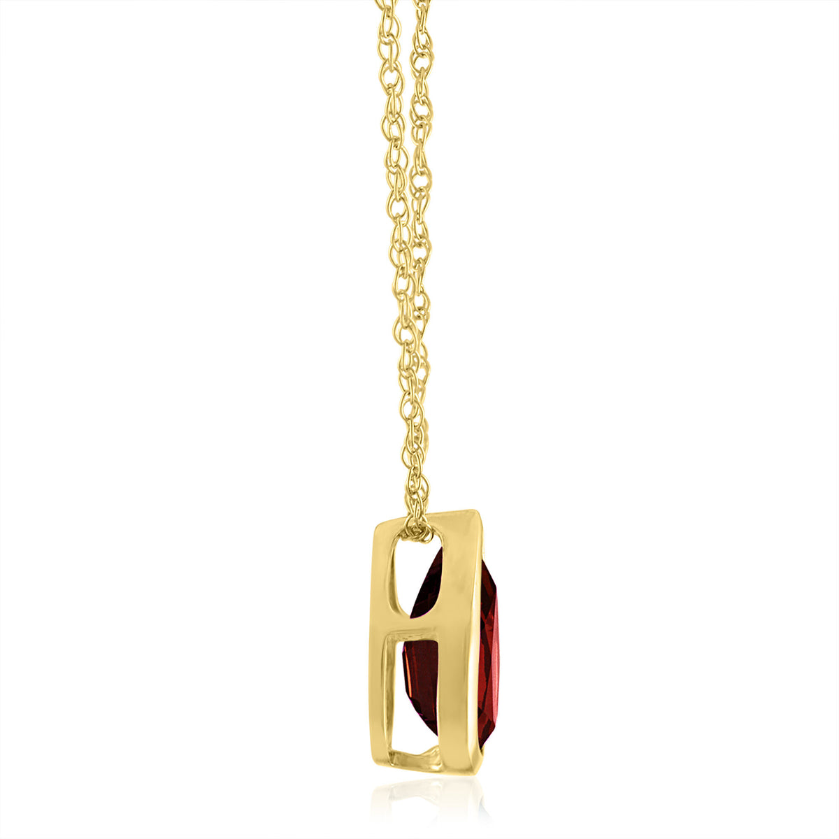 Red Garnet Birthstone Pendant in 10K Yellow Gold