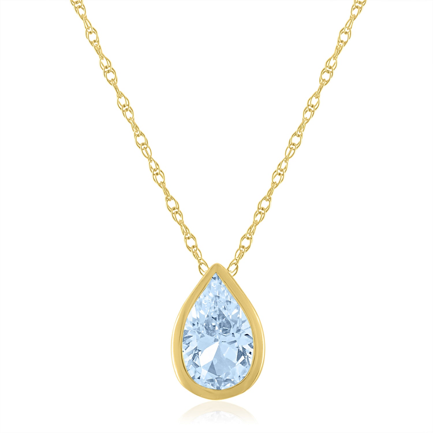 Aquamarine Birthstone Pendant in 10K Yellow Gold