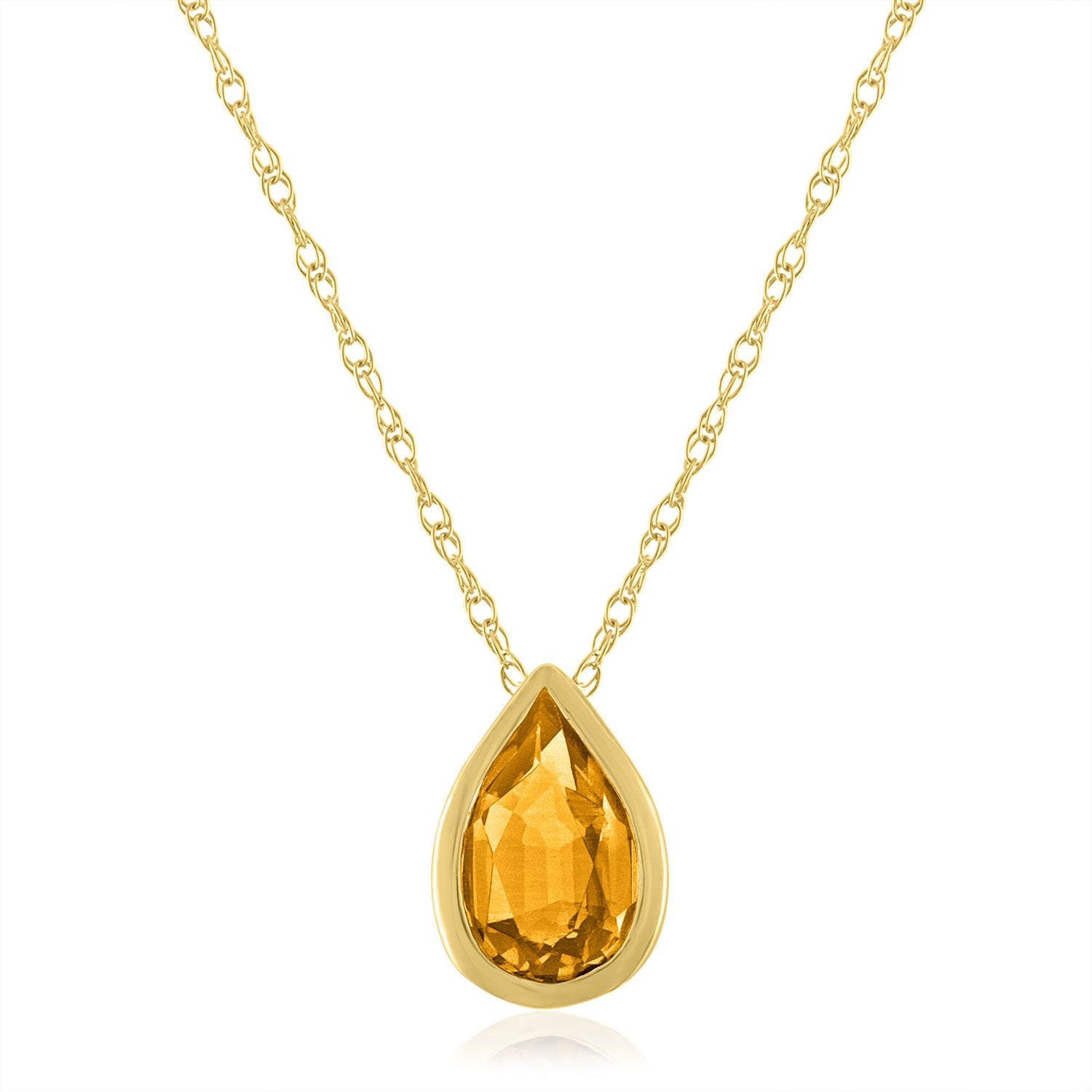 Citrine Birthstone Pendant in 10K Yellow Gold