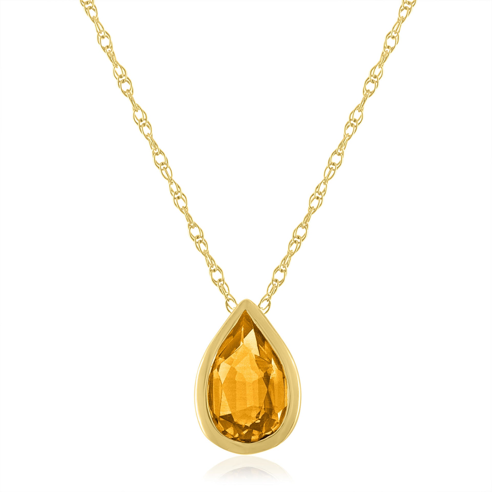 Citrine Birthstone Pendant in 10K Yellow Gold
