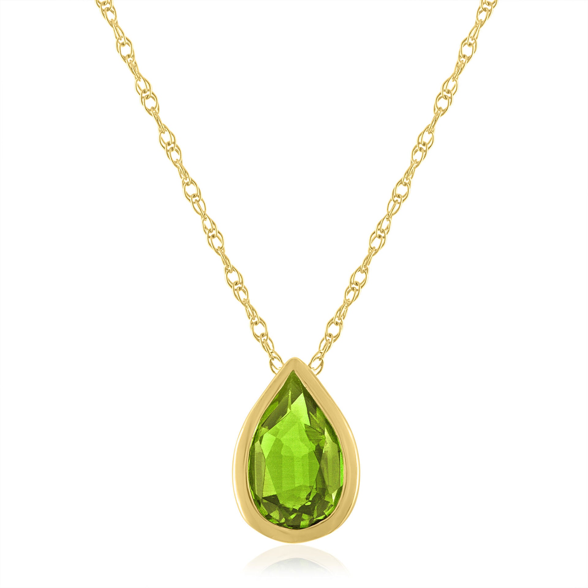 Peridot Birthstone Pendant in 10K Yellow Gold