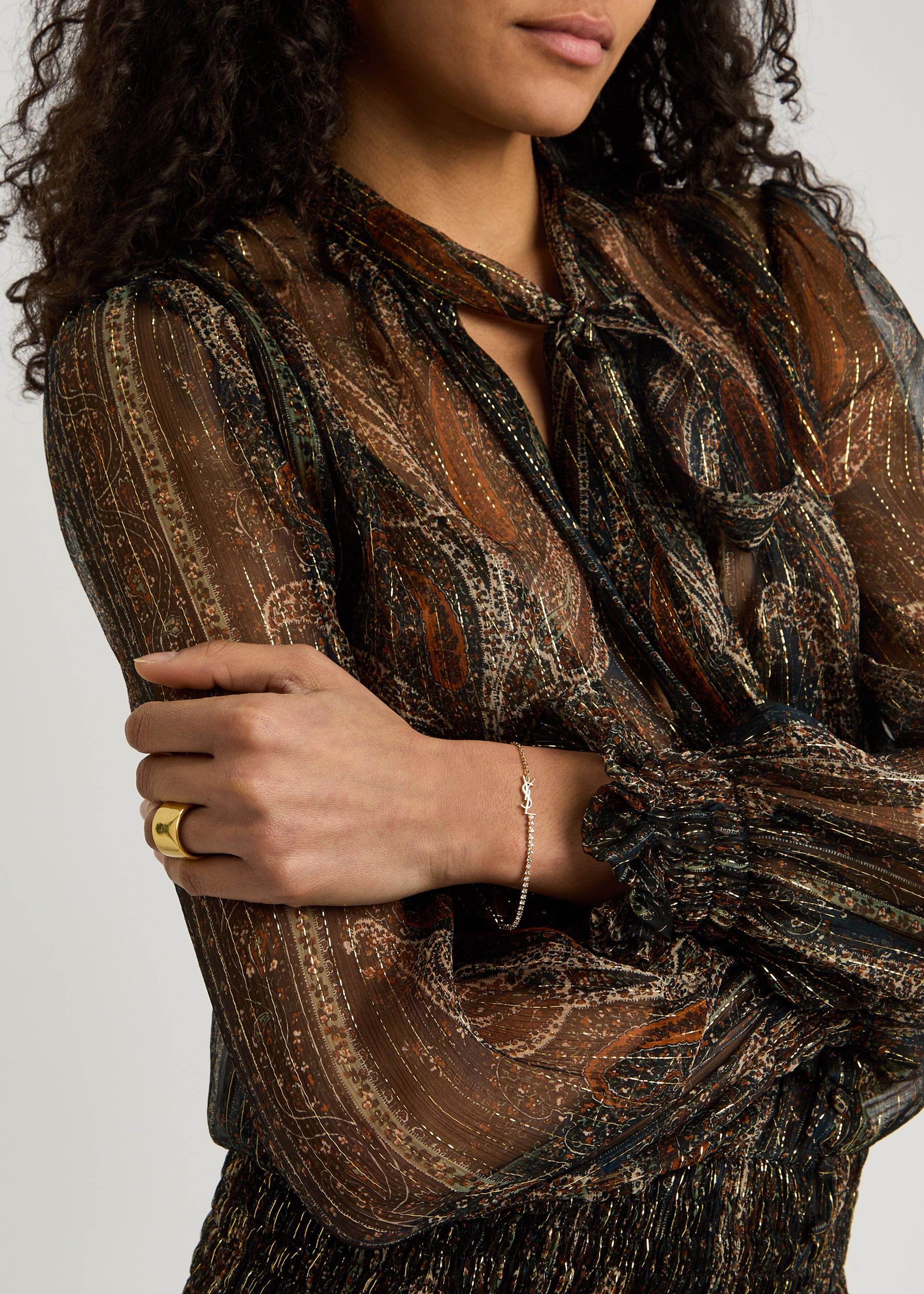 Logo crystal-embellished bracelet