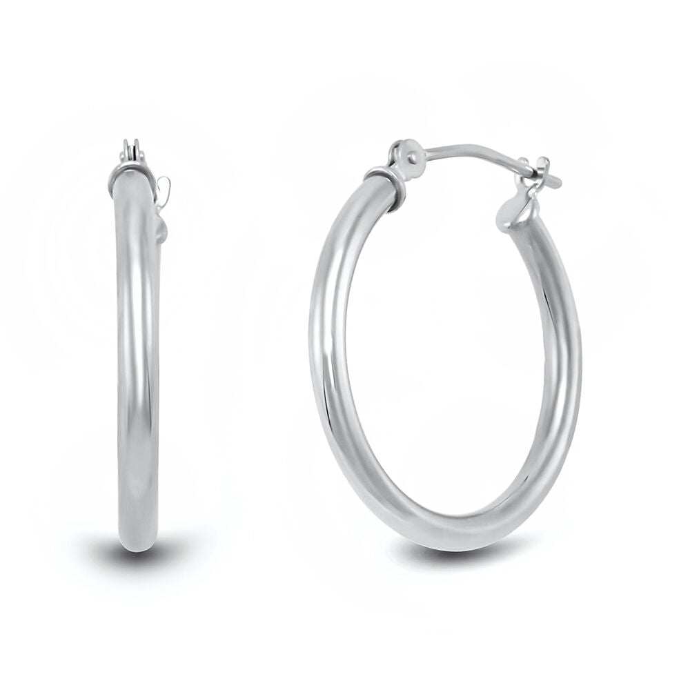 Hoop Earrings in 10K White Gold