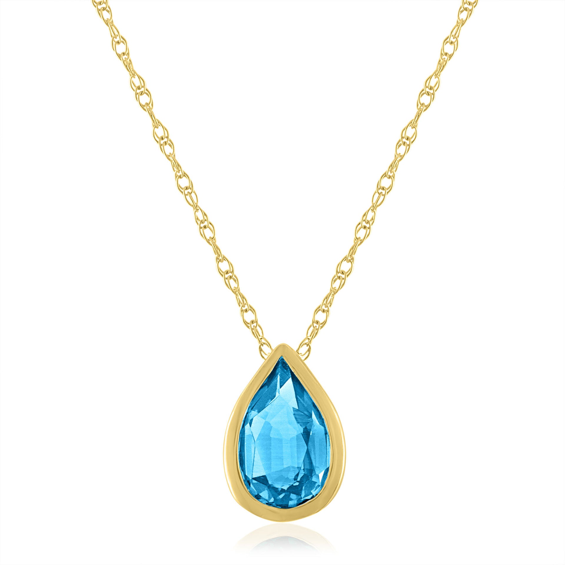 Topaz Birthstone Pendant in 10K Yellow Gold