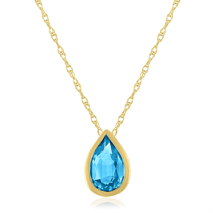 Topaz Birthstone Pendant in 10K Yellow Gold