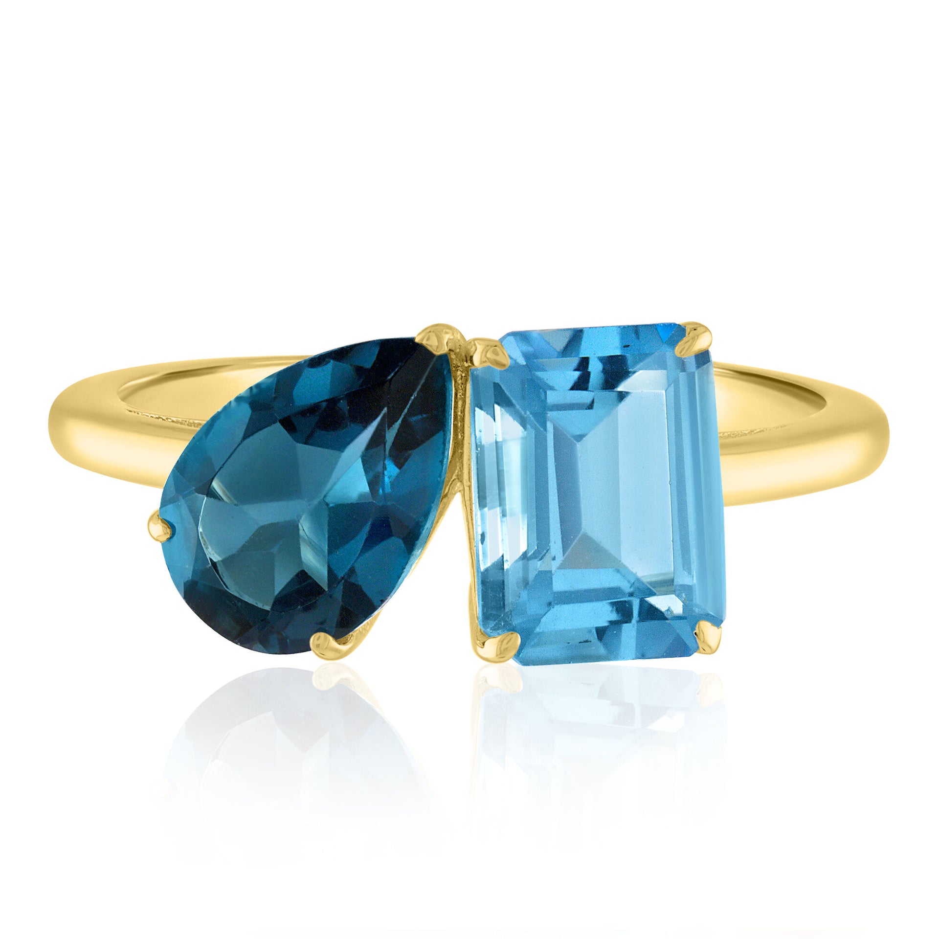Blue Topaz Ring in 10K Yellow Gold