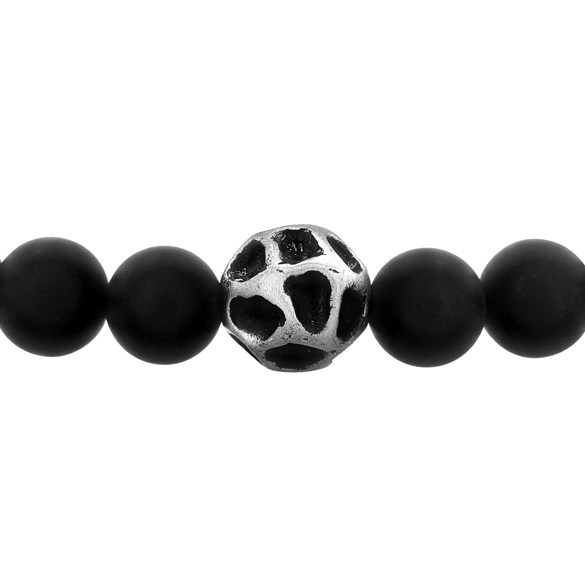 Onyx Bolo Bracelet in Stainless Steel, 6MM, 6.5"-8.5"