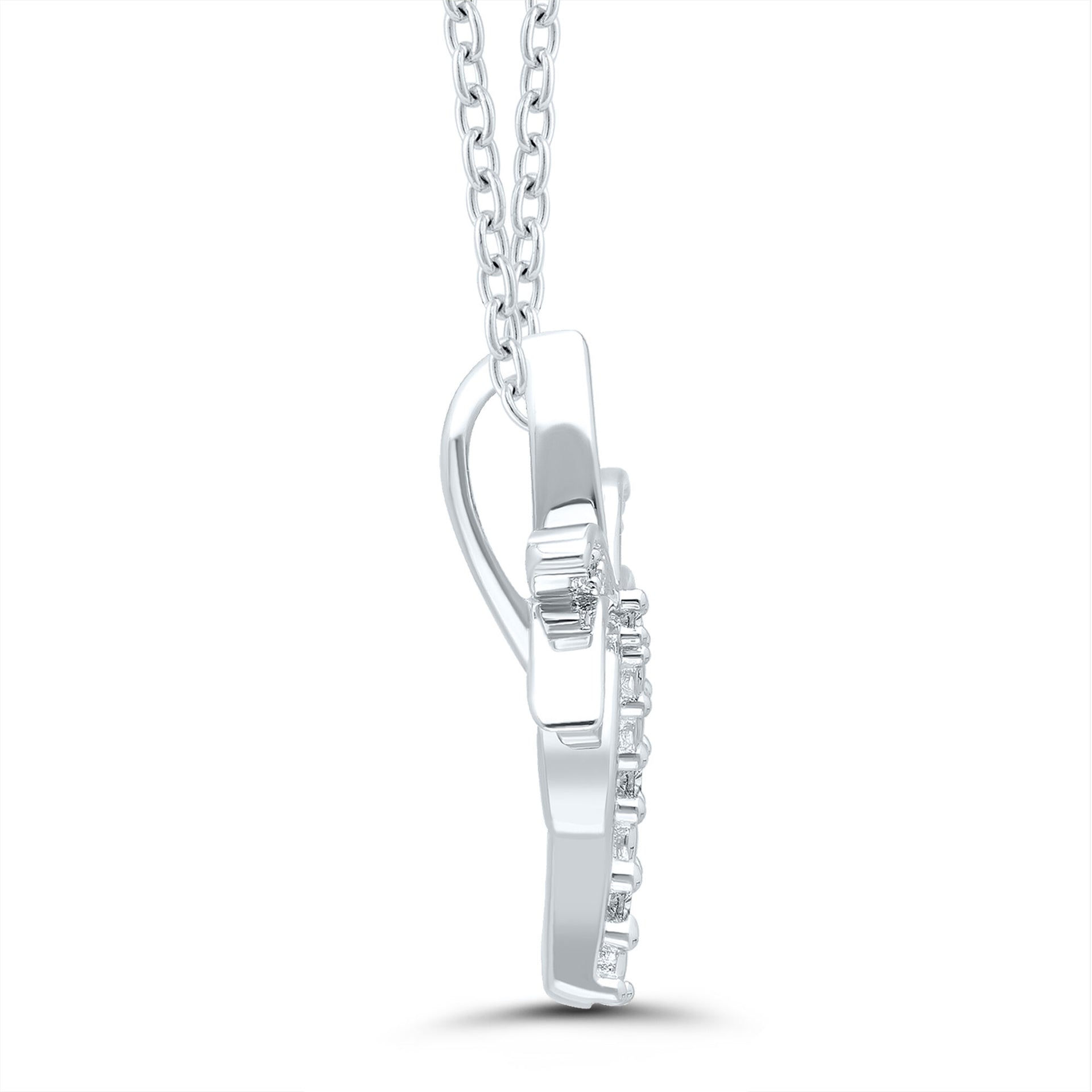 Palm Tree Diamond Accent Pendant in Sterling Silver
