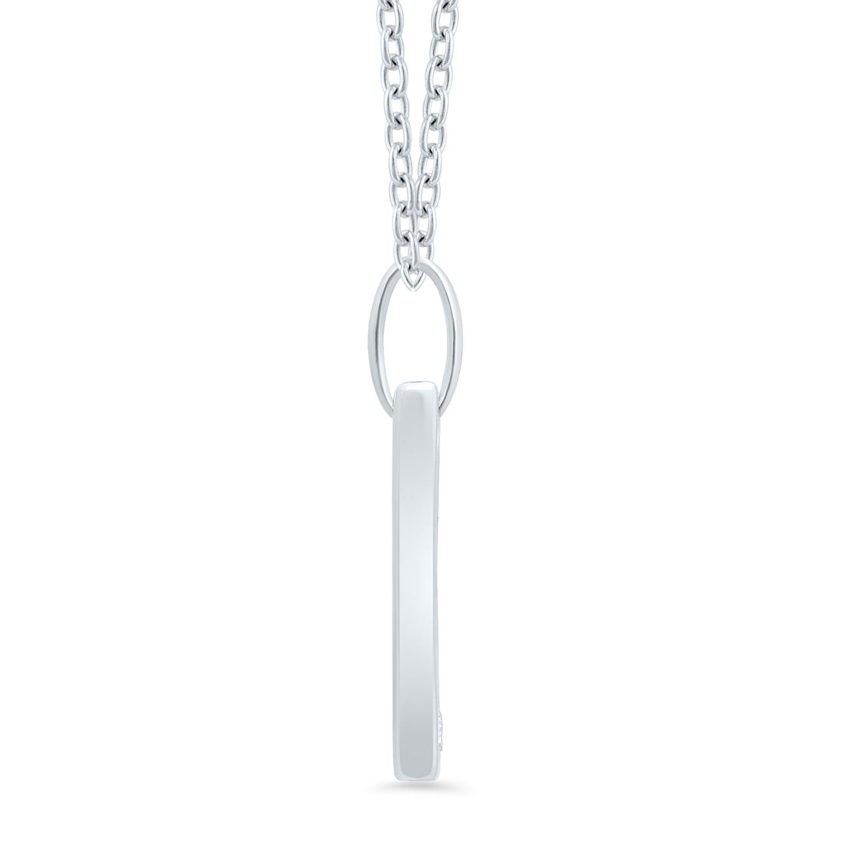 Diamond Accent Bar Pendant in Sterling Silver