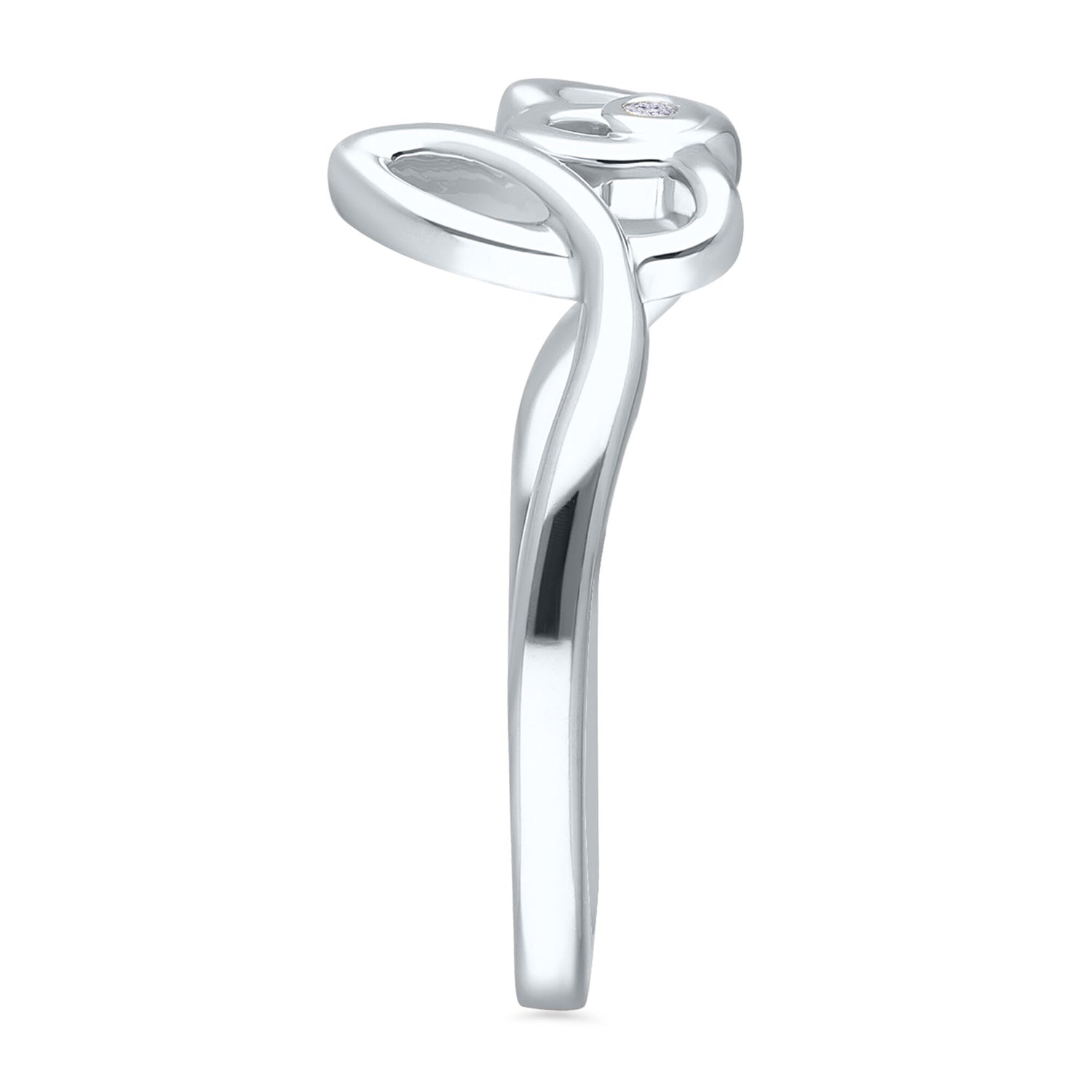 Diamond Accent Love Script Ring in Sterling Silver