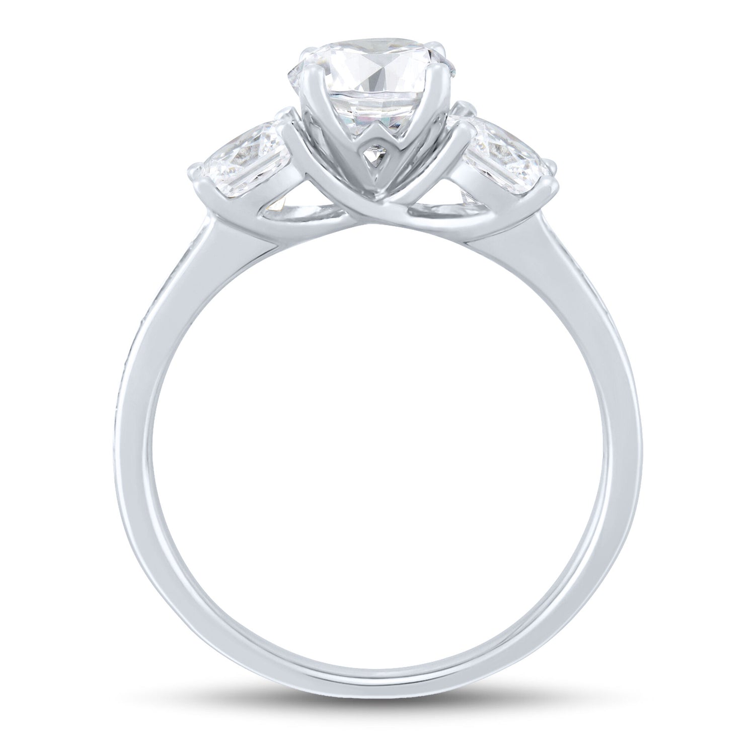 Lab Grown Three-Stone Diamond Engagement Ring in 14K White Gold (2-1/4 ct. tw.)