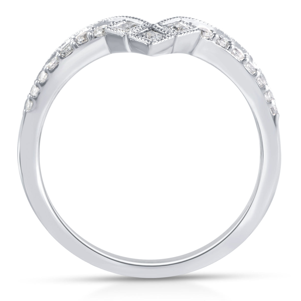 Diamond Contour Band in 14K White Gold (1/4 ct. tw.)