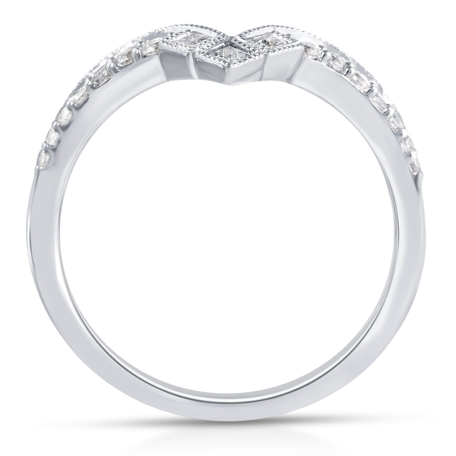 Diamond Contour Band in 14K White Gold (1/4 ct. tw.)
