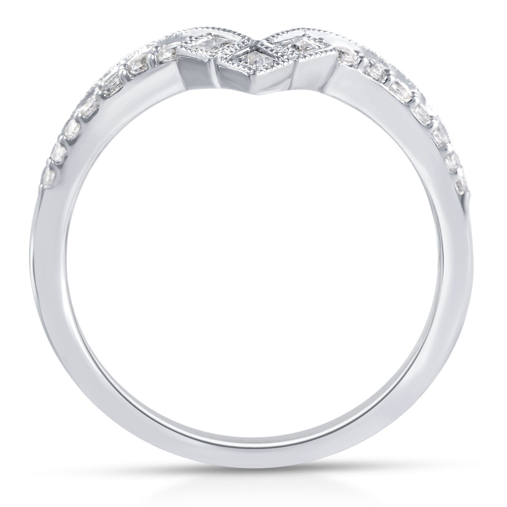 Diamond Contour Band in 14K White Gold (1/4 ct. tw.)