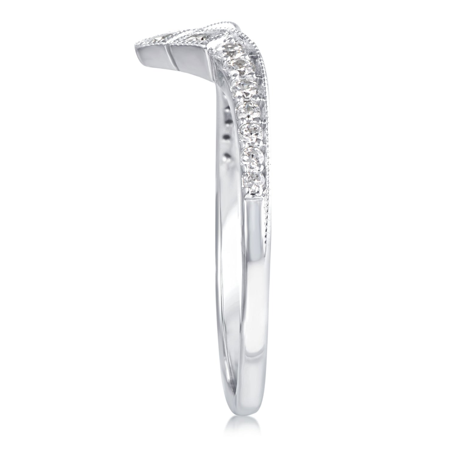 Diamond Contour Band in 14K White Gold (1/4 ct. tw.)