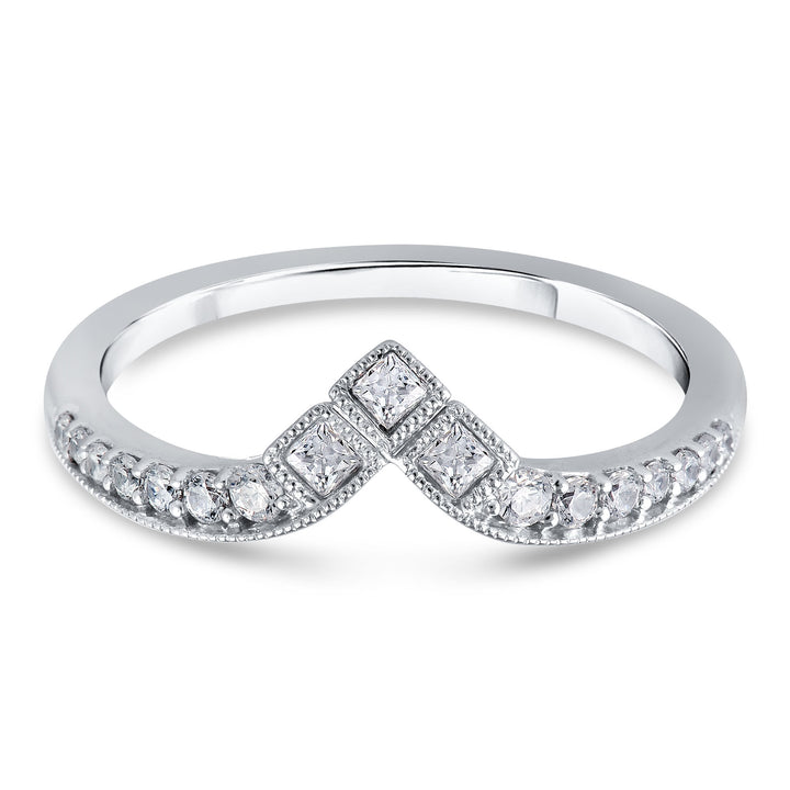 Diamond Contour Band in 14K White Gold (1/4 ct. tw.)