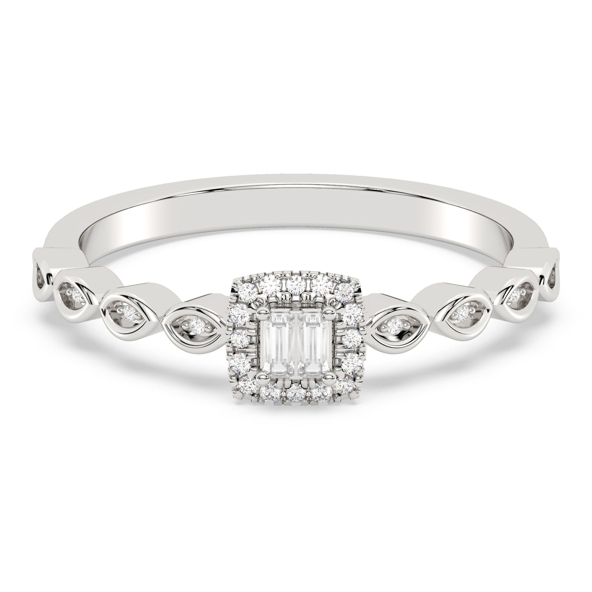 Multi-Diamond Ring in 10K White Gold (1/8 ct. tw.)
