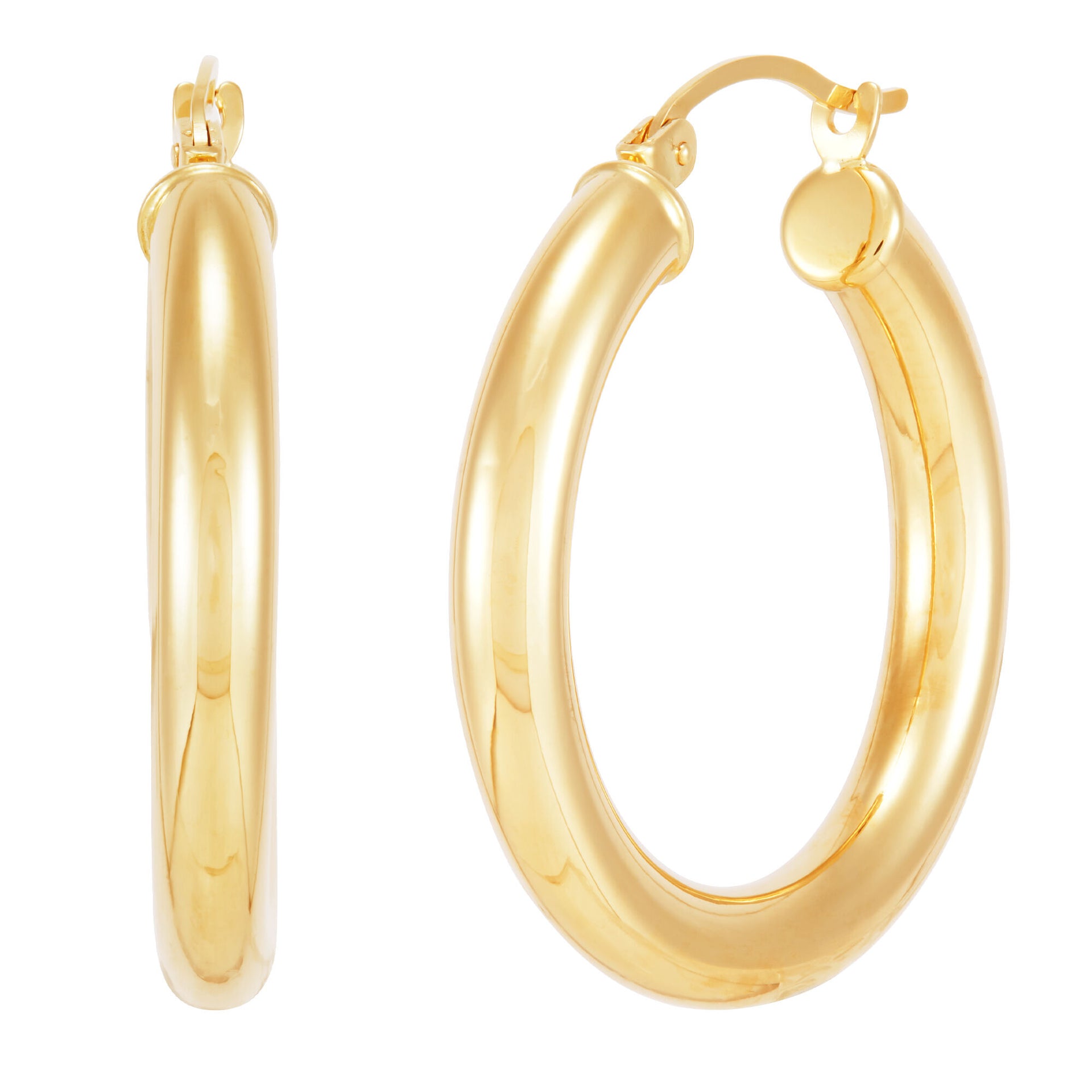 Polished Hoop Earrings in 14K Yellow Gold, 30MM
