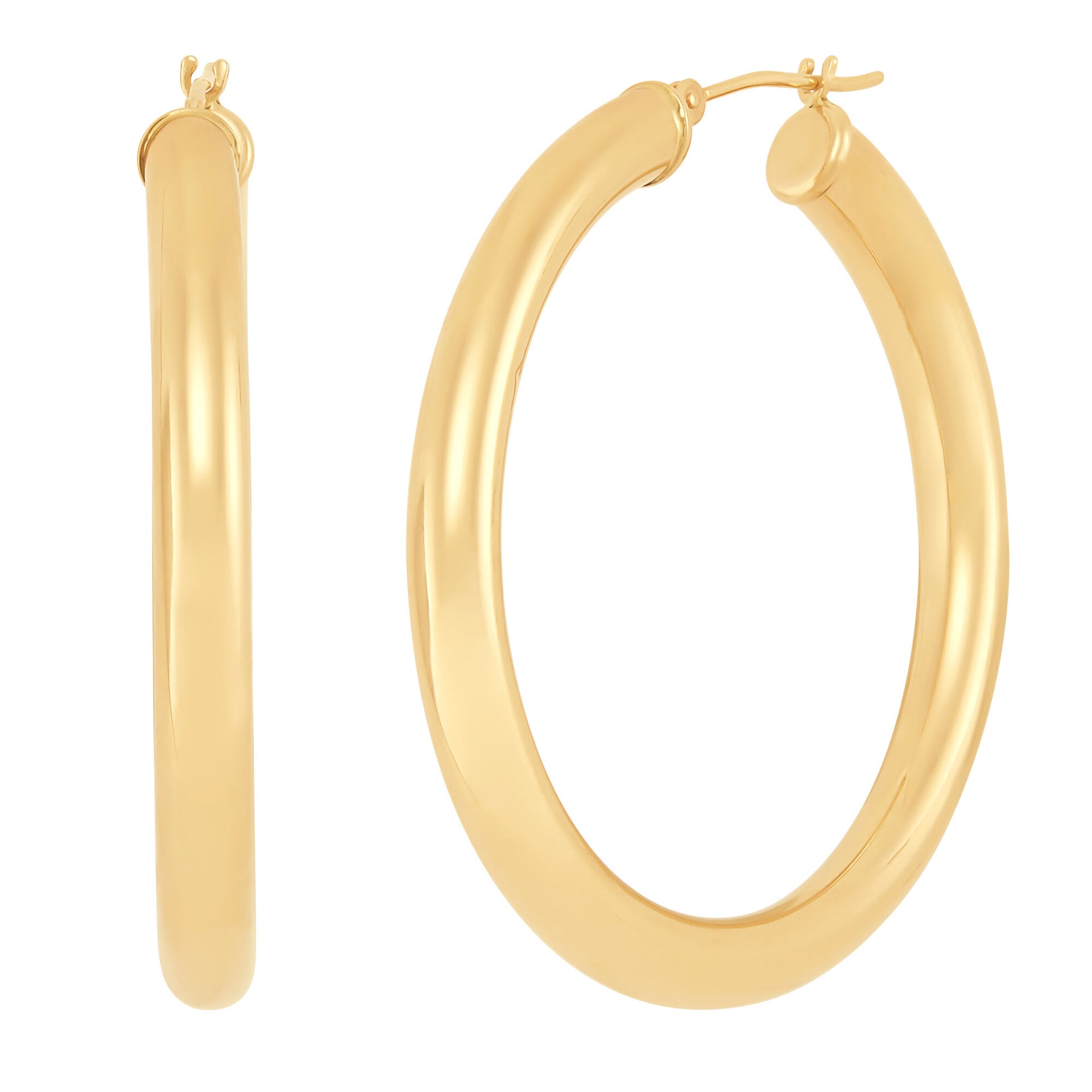 Polished Hoop Earrings in 14K Yellow Gold, 40MM