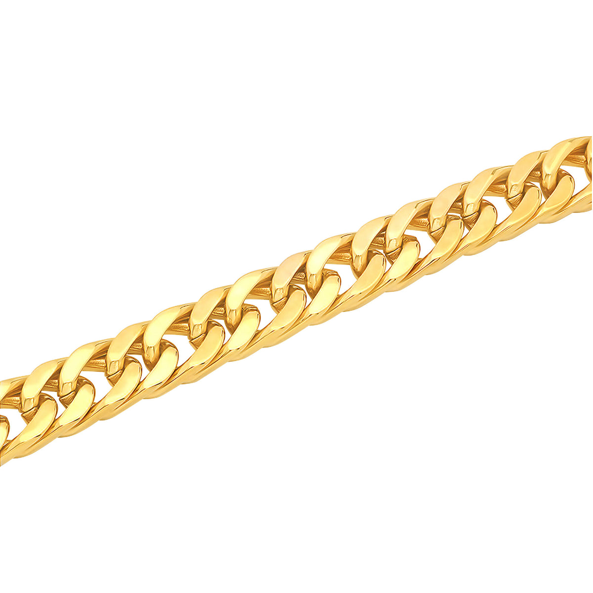 Curb Link Bracelet in Yellow Ion-Plated Stainless Steel, 10mm, 8.75"