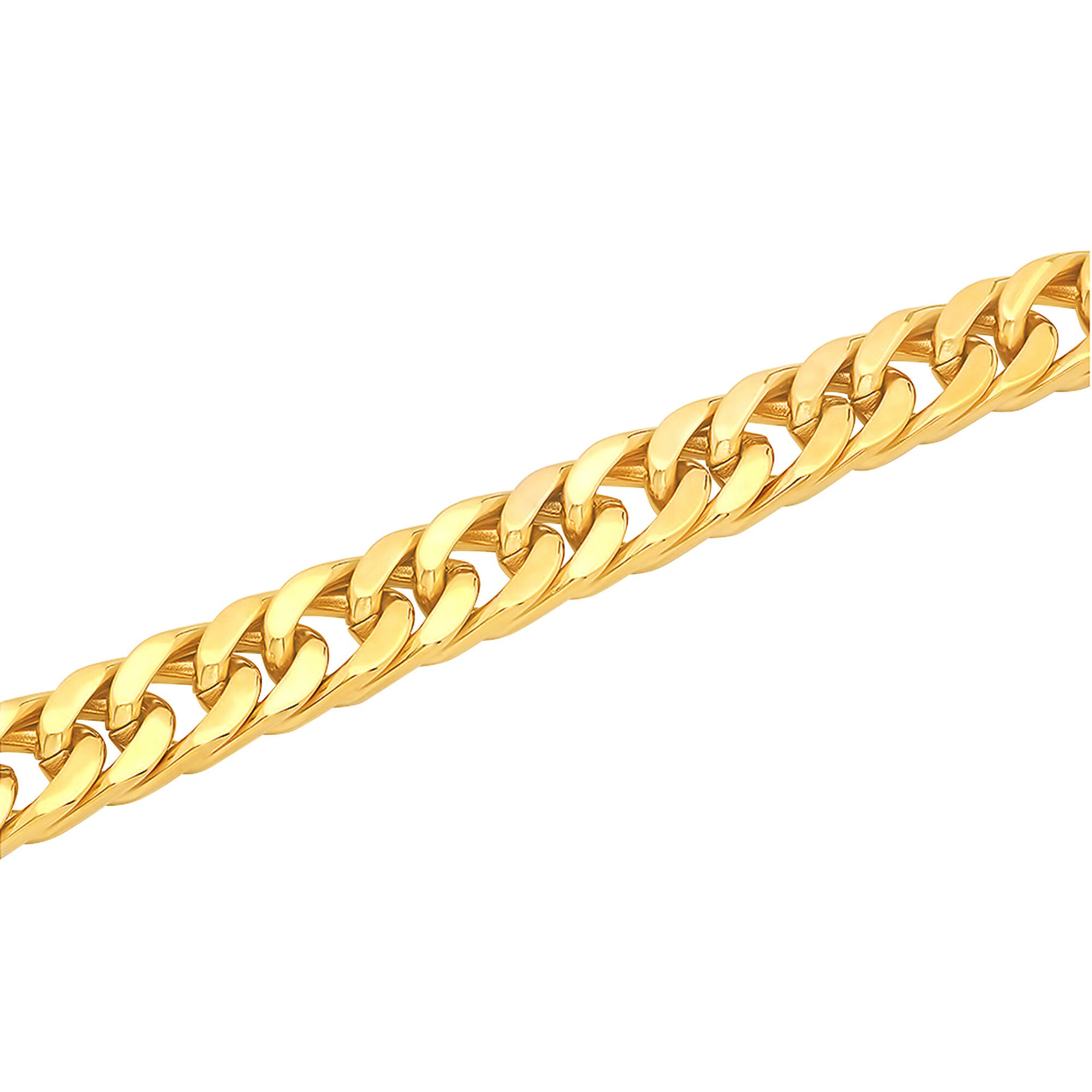 Curb Link Bracelet in Yellow Ion-Plated Stainless Steel, 10mm, 8.75"