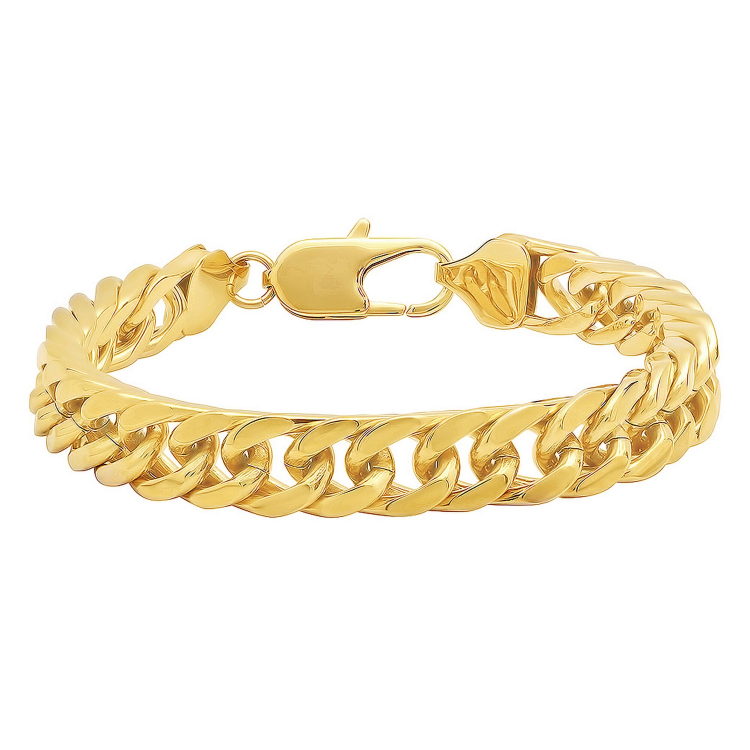 Curb Link Bracelet in Yellow Ion-Plated Stainless Steel, 10mm, 8.75"