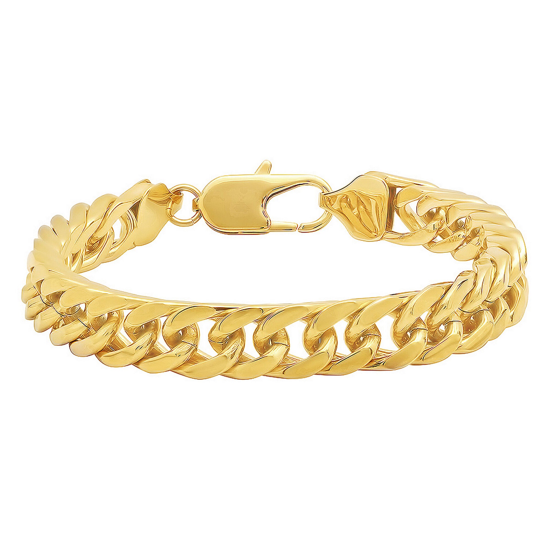 Curb Link Bracelet in Yellow Ion-Plated Stainless Steel, 10mm, 8.75"