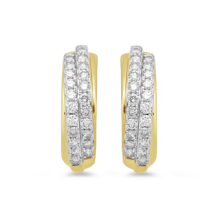 Diamond Hoop Earrings in 10K Yellow Gold (2 ct. tw.)