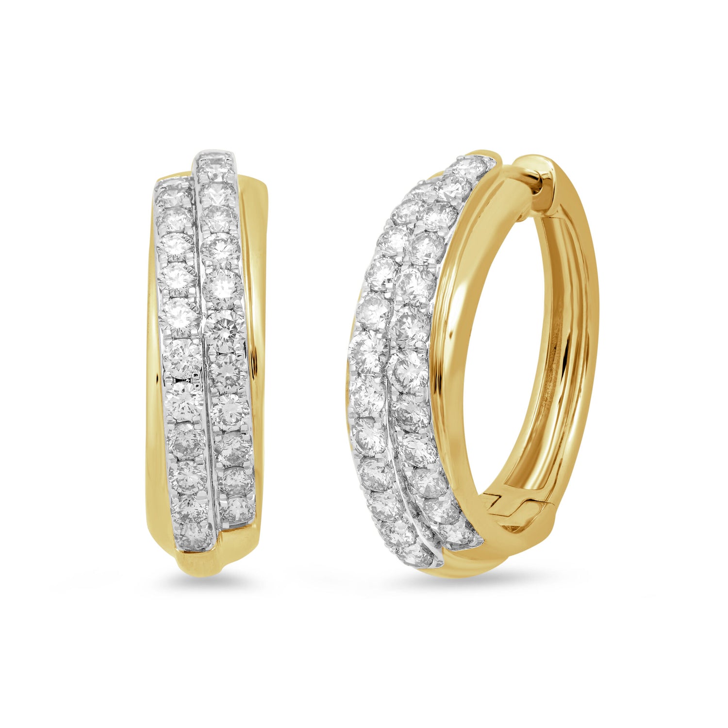 Diamond Hoop Earrings in 10K Yellow Gold (2 ct. tw.)