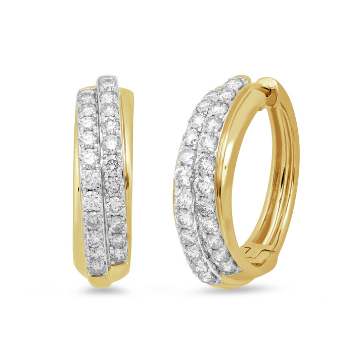 Diamond Hoop Earrings in 10K Yellow Gold (2 ct. tw.)