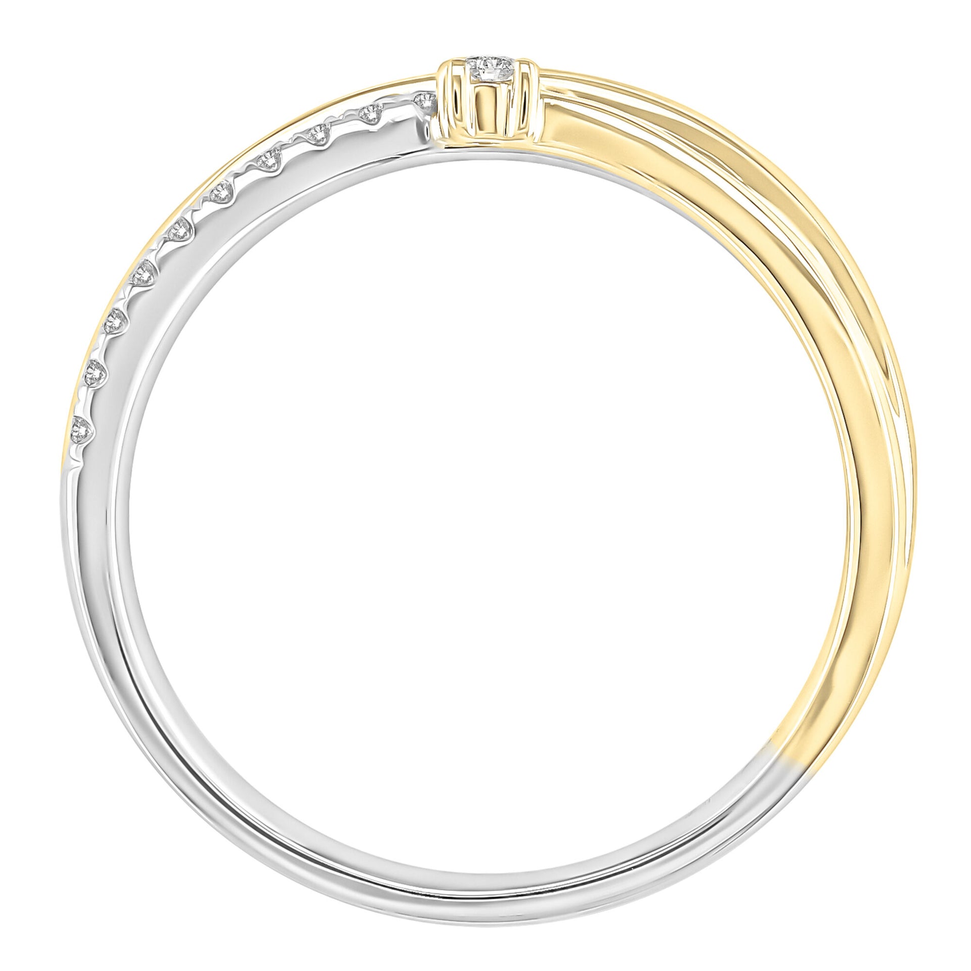 Diamond Ring in 10K White Gold and Yellow Gold (1/8 ct. Tw.)