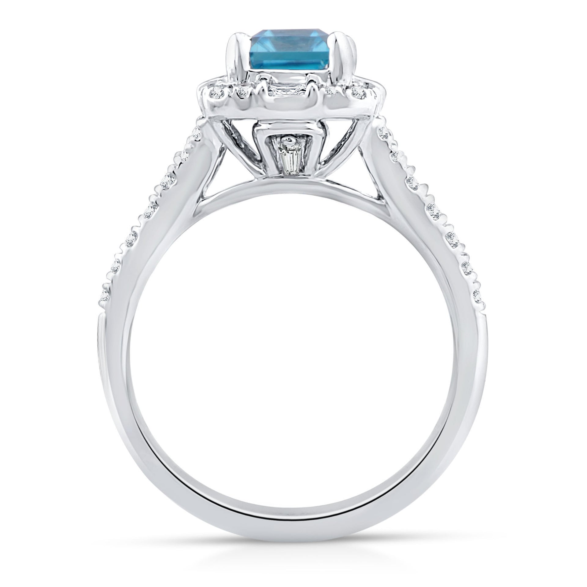 Blue Topaz and Diamond Ring in 10K White Gold (1/2 ct. tw.)