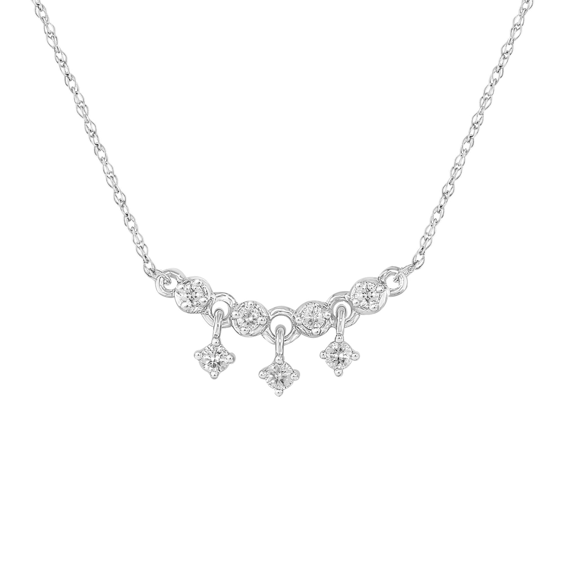 Diamond Necklace in 10K White Gold (1/10 ct. tw.)