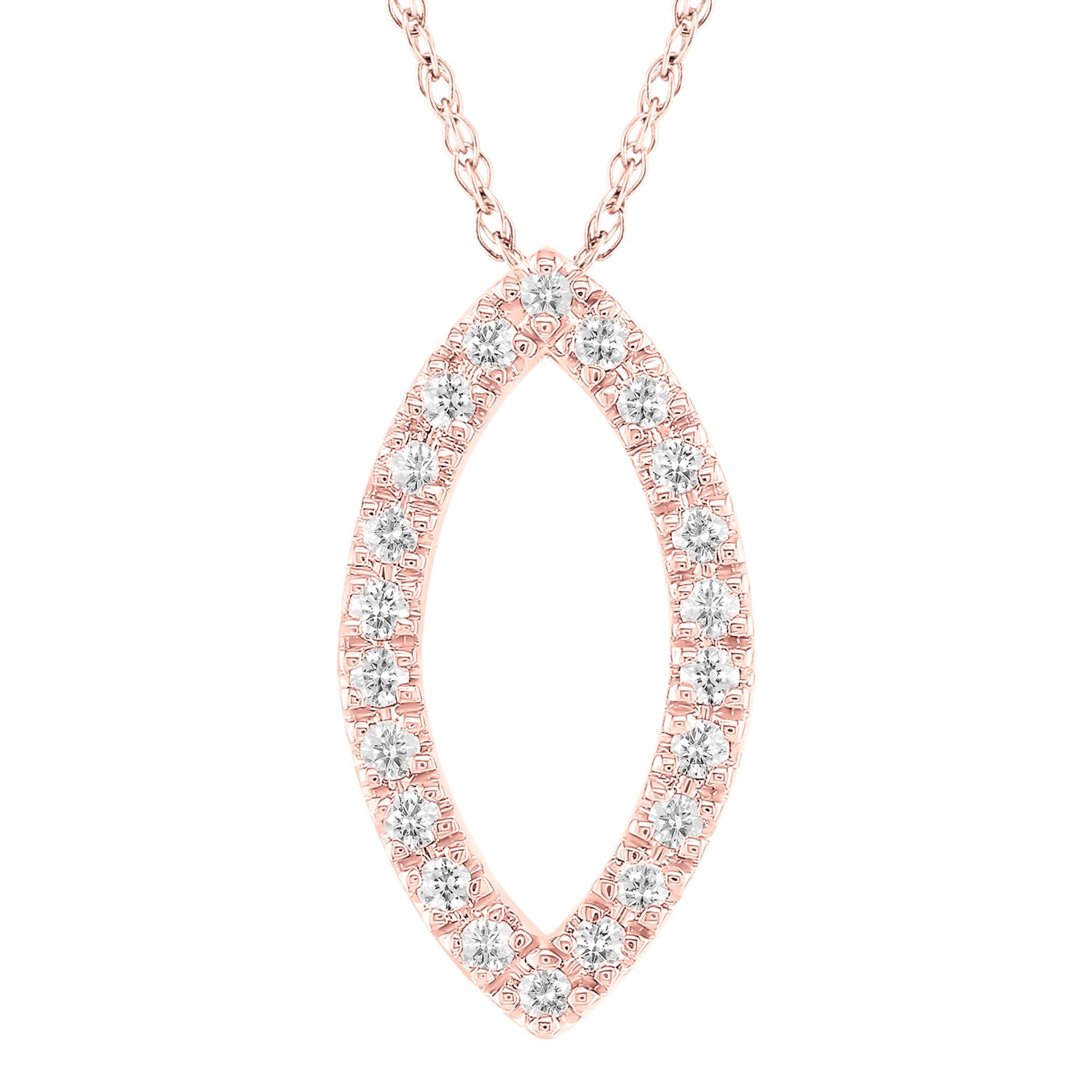 Marquise-Shaped Diamond Pendant in 10K Rose Gold (1/10 ct. tw.)