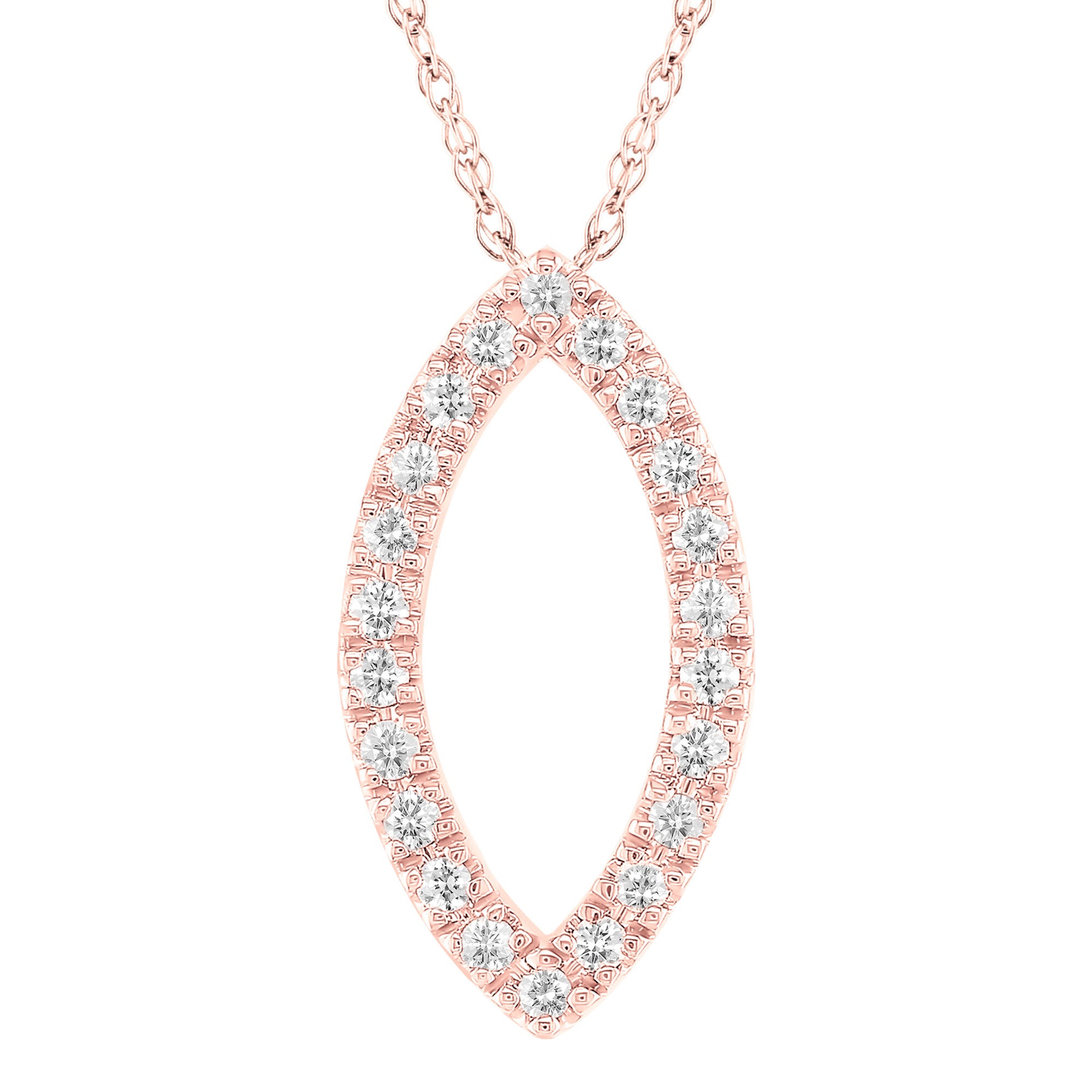 Marquise-Shaped Diamond Pendant in 10K Rose Gold (1/10 ct. tw.)