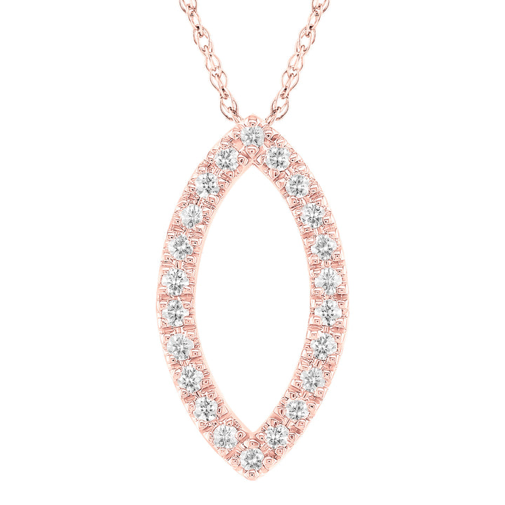 Marquise-Shaped Diamond Pendant in 10K Rose Gold (1/10 ct. tw.)