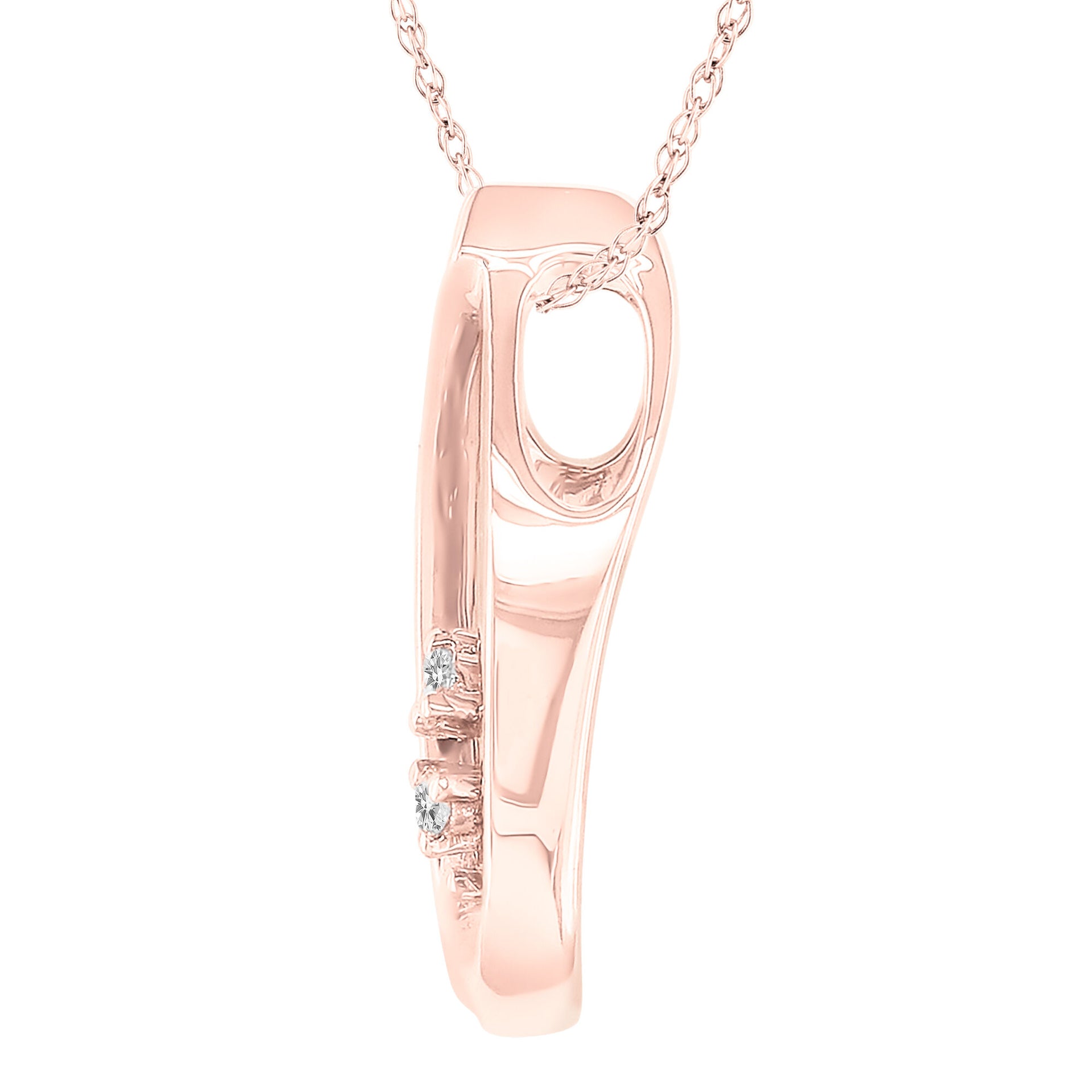 Teardrop Pendant with Diamond Accents in 10K Rose Gold