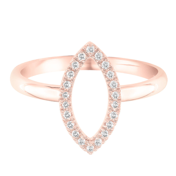 Marquise-Shaped Ring with Diamonds in 10K Rose Gold (1/10 ct. tw.)