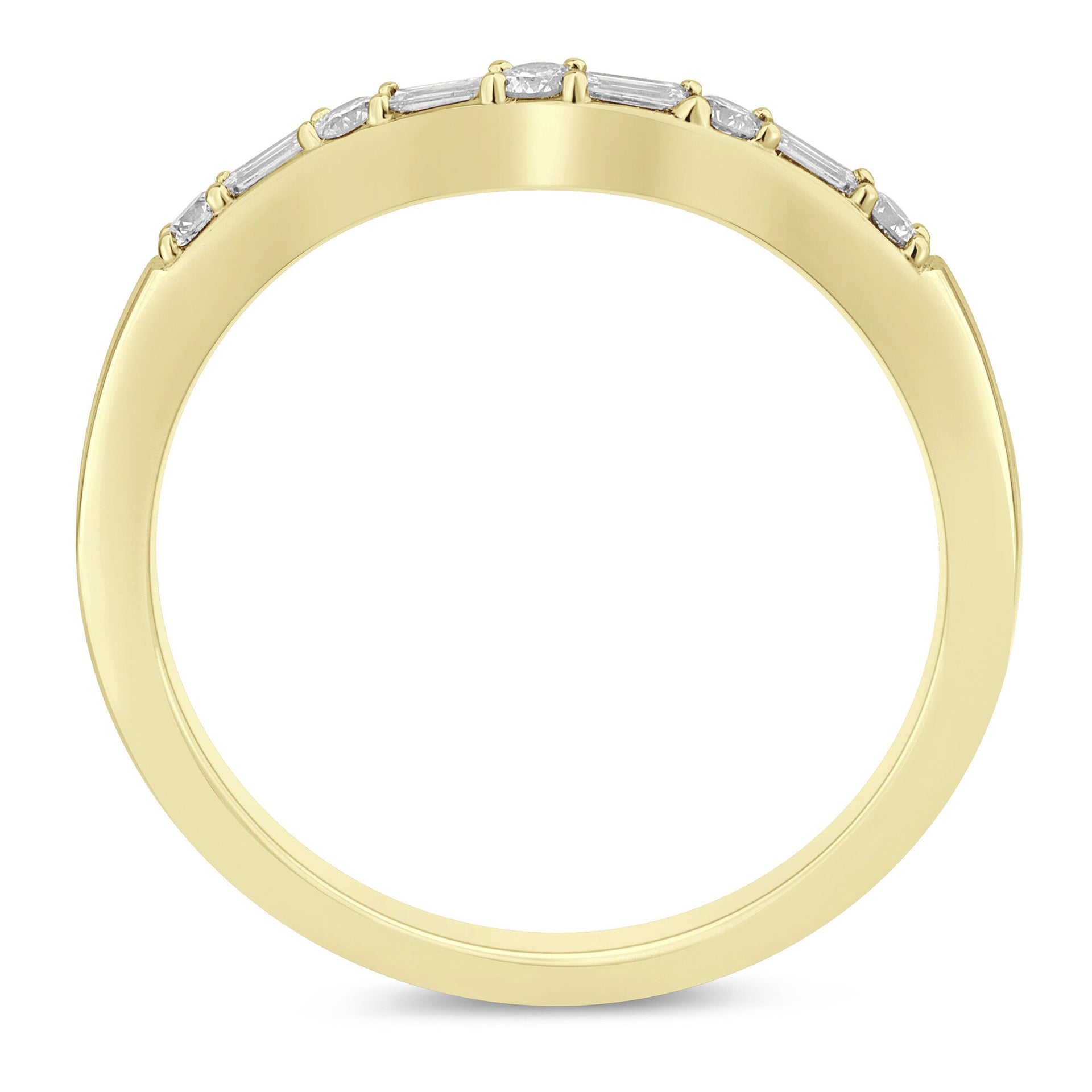 Diamond Contour Band in 14K Yellow Gold (1/5 ct. tw.)