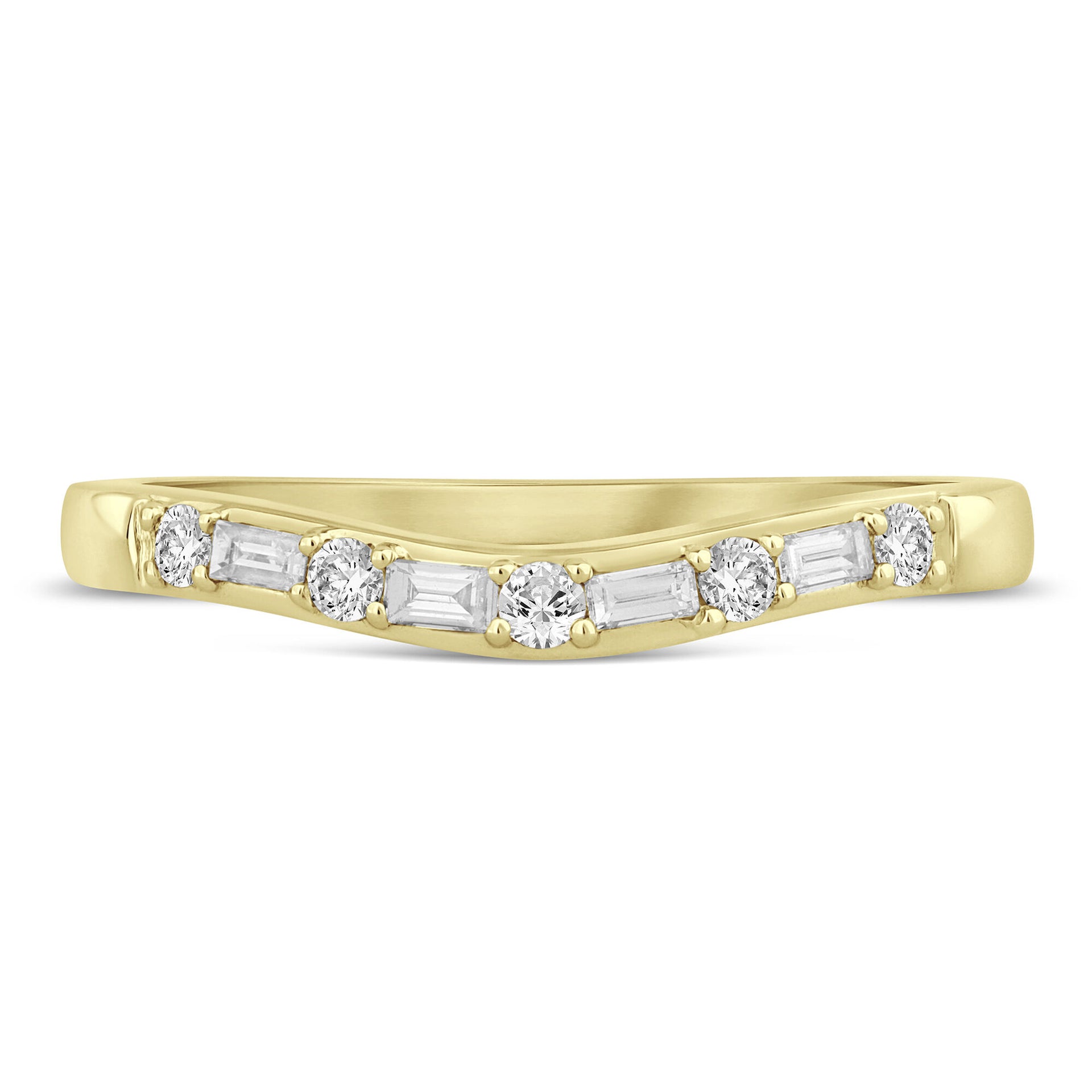 Diamond Contour Band in 14K Yellow Gold (1/5 ct. tw.)