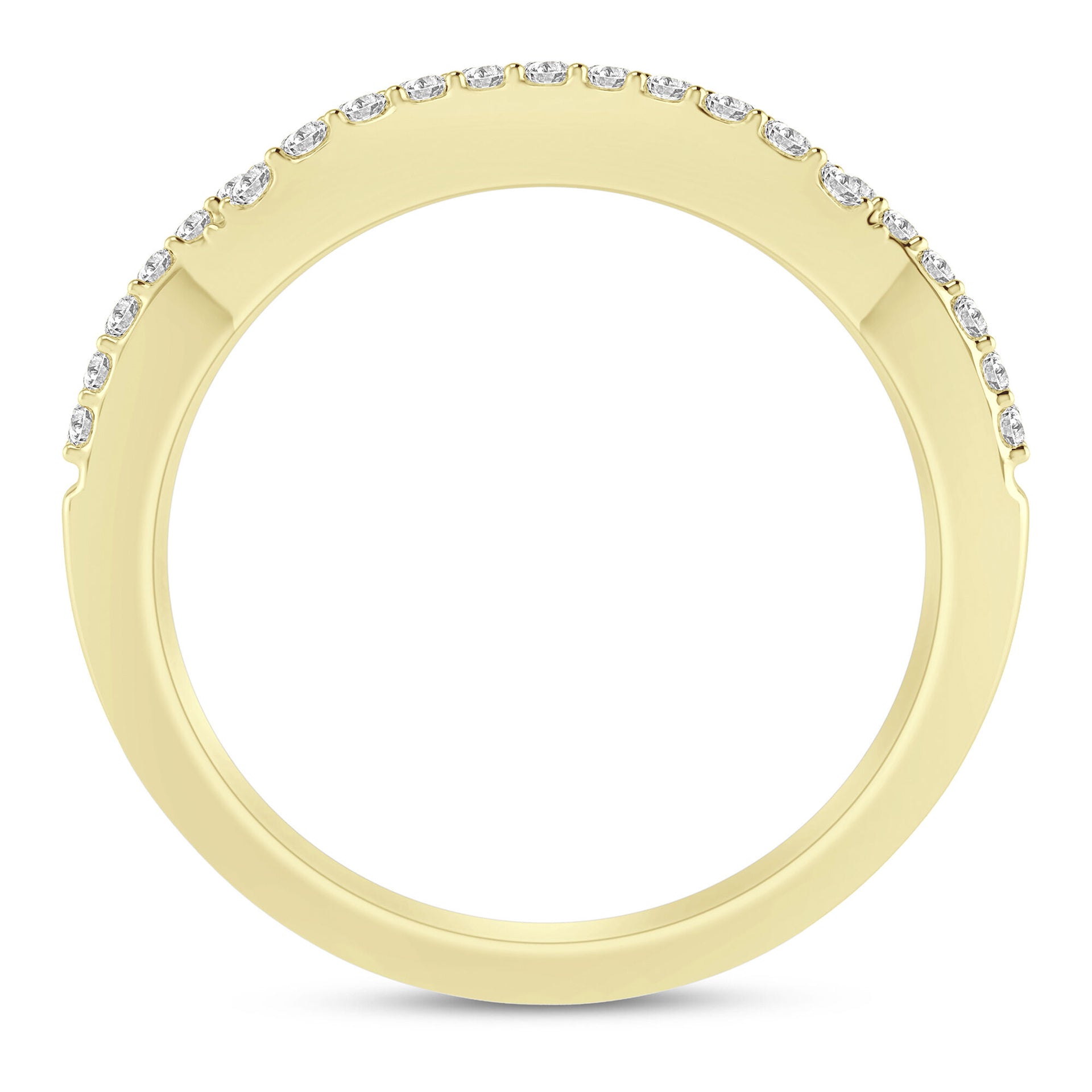Diamond Twist Contour Band in 14K Yellow Gold (1/5 ct. tw.)