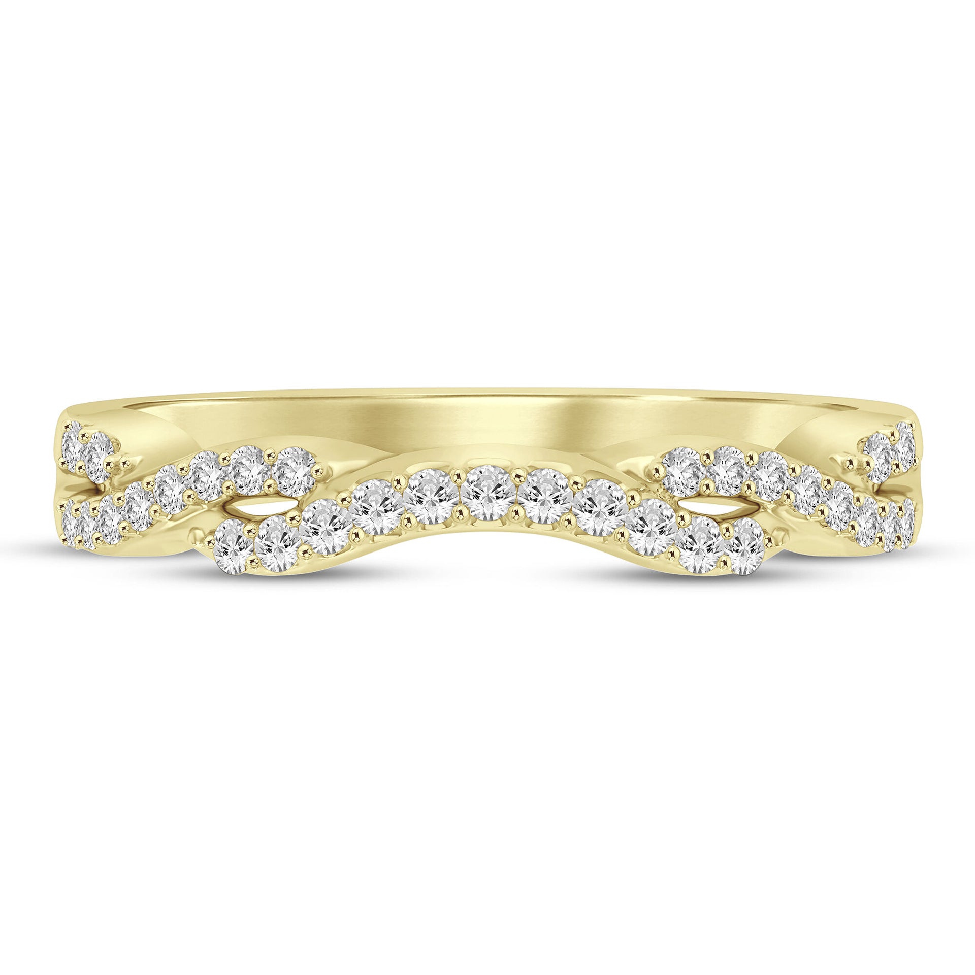Diamond Twist Contour Band in 14K Yellow Gold (1/5 ct. tw.)