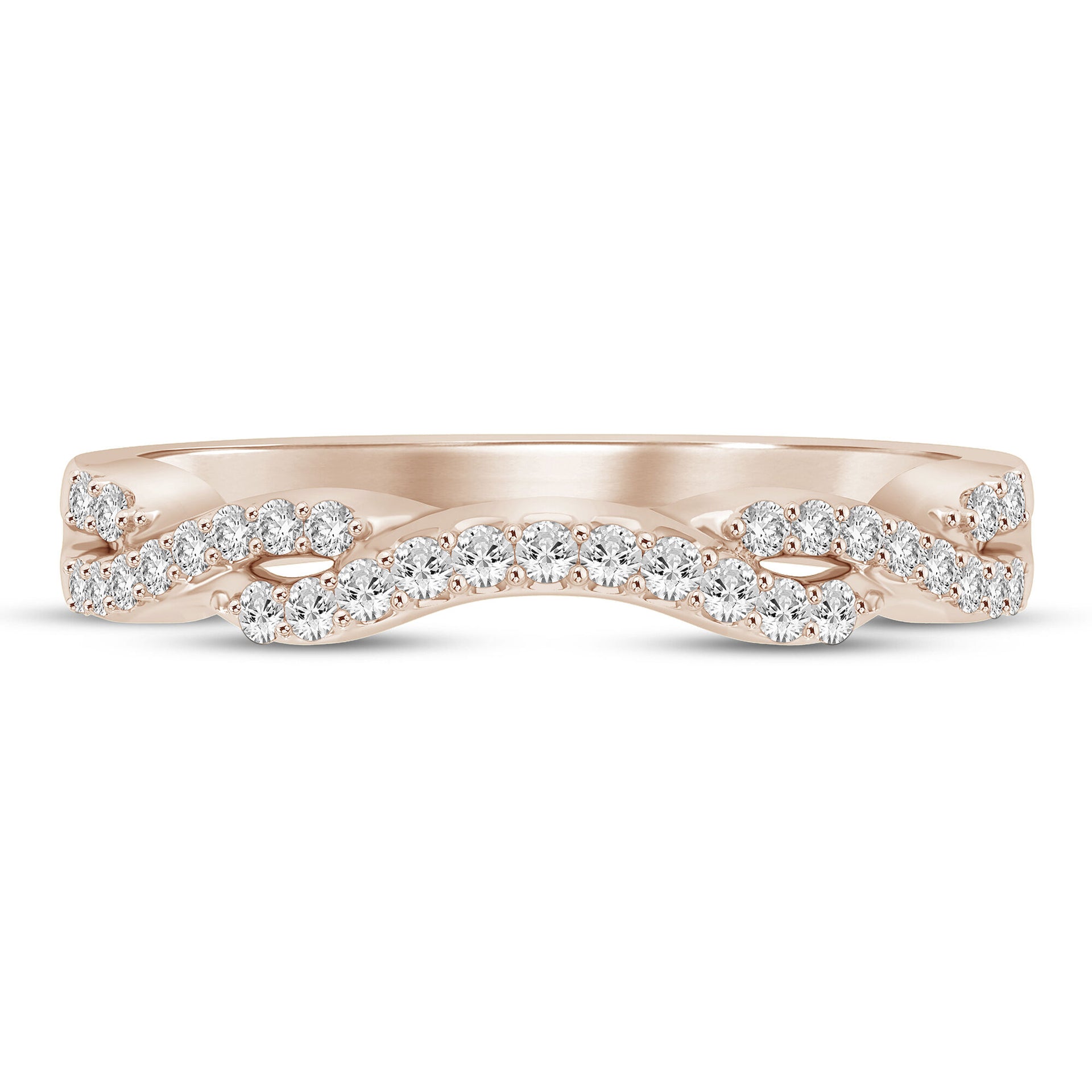 Diamond Twist Contour Band in 14K Rose Gold (1/5 ct. tw.)